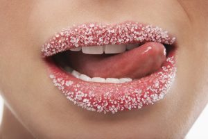 Woman with white sugar