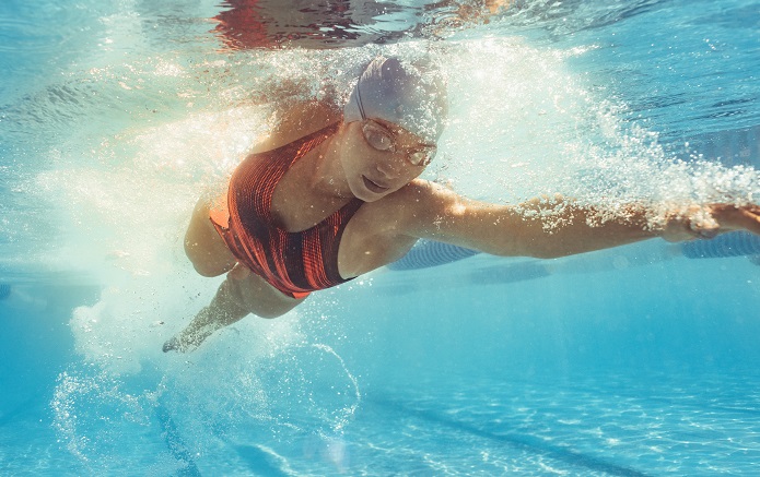 Swimming laps is great exercise